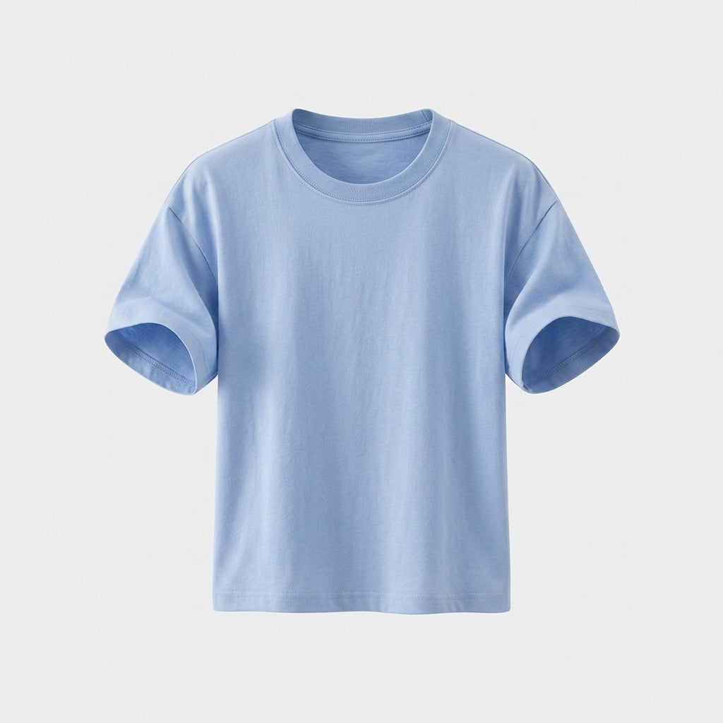 Blaues Baumwoll-T-Shirt