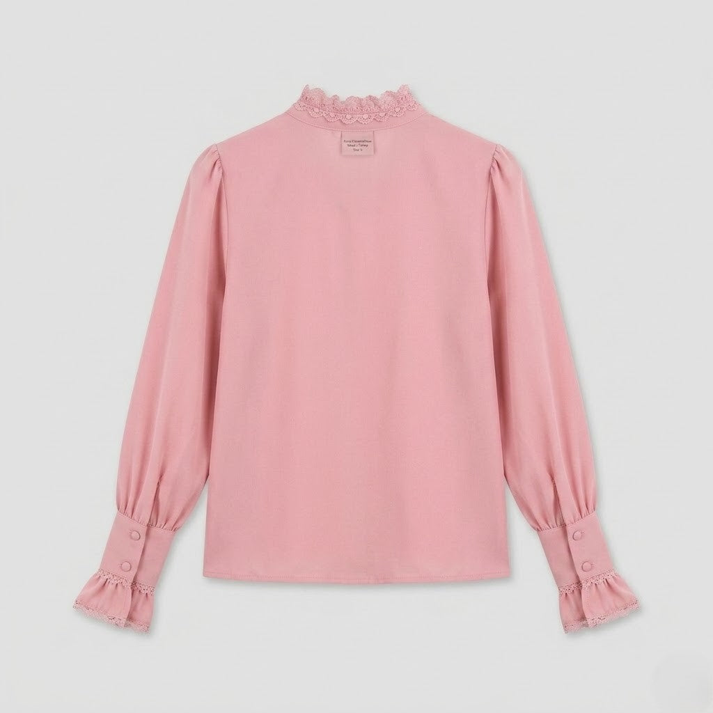Rosa Polyesterbluse