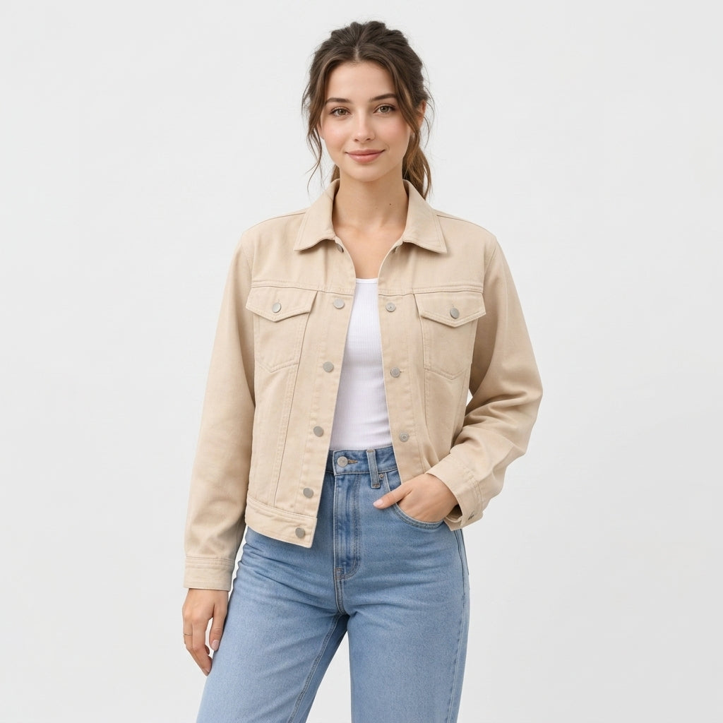 Beige Baumwolljacke