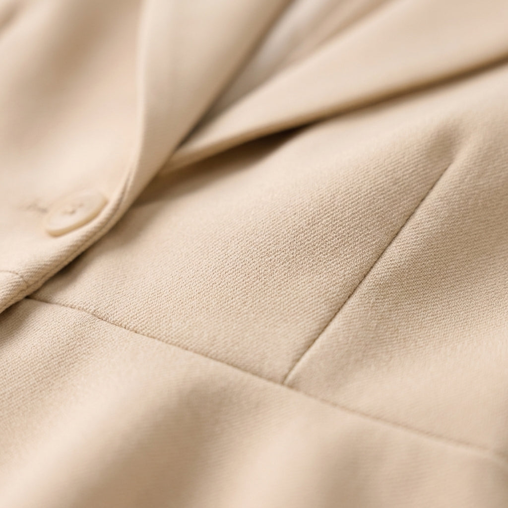 Beigefarbener Polyester-Blazer