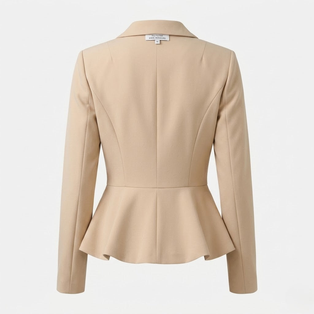 Beigefarbener Polyester-Blazer