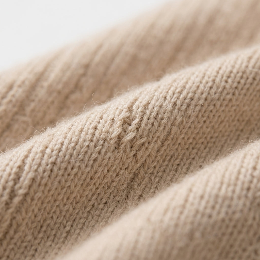 Beigefarbenes Strickkleid