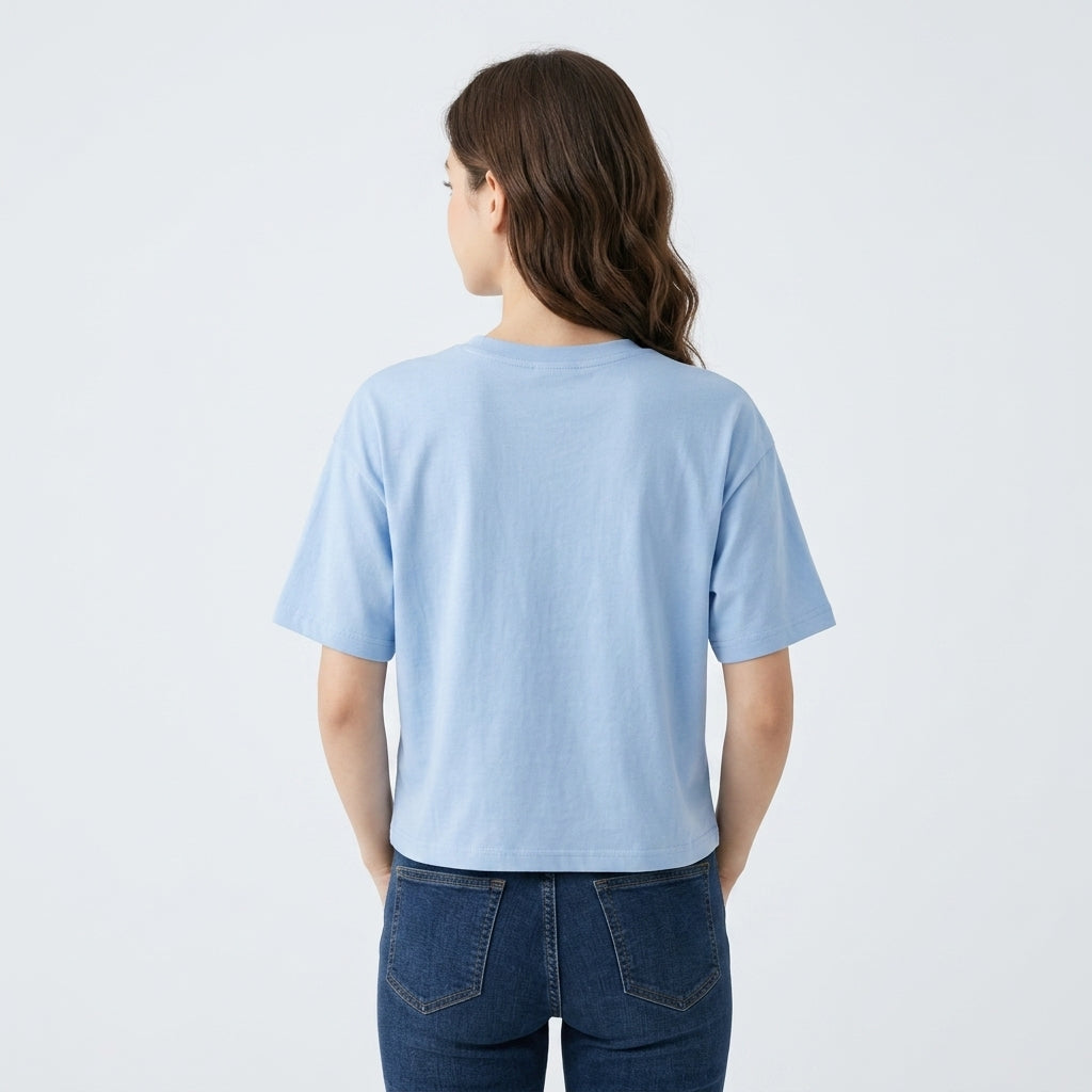 Blaues Baumwoll-T-Shirt