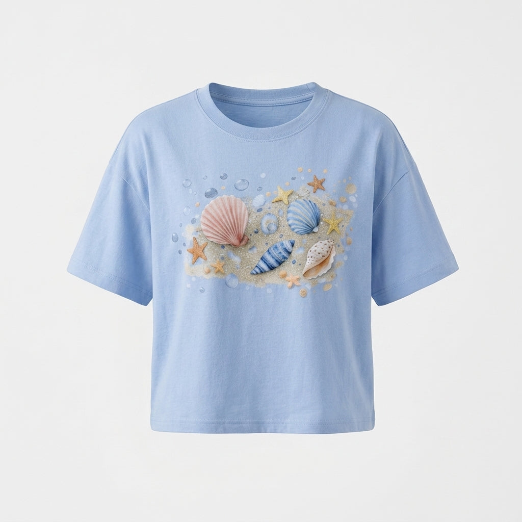 Blaues Baumwoll-T-Shirt