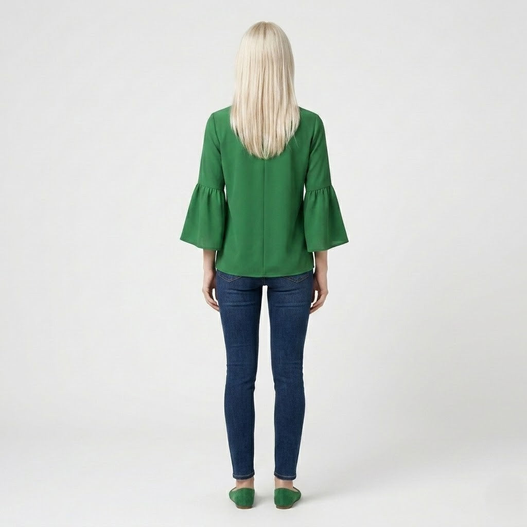 Grüne Polyesterbluse
