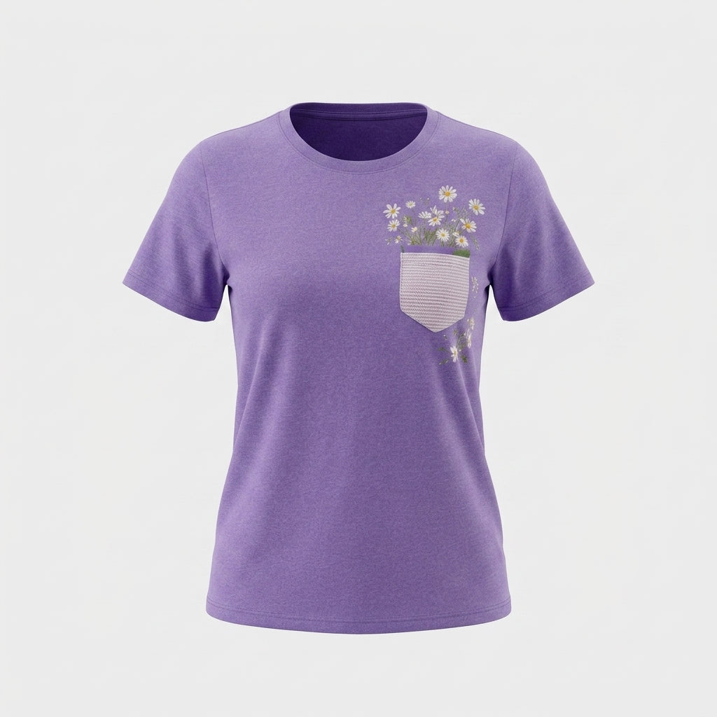 Lila Baumwoll-T-Shirt
