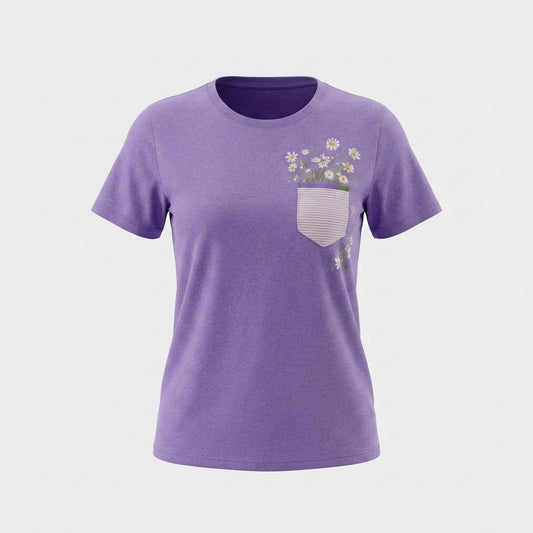 Lila Baumwoll-T-Shirt