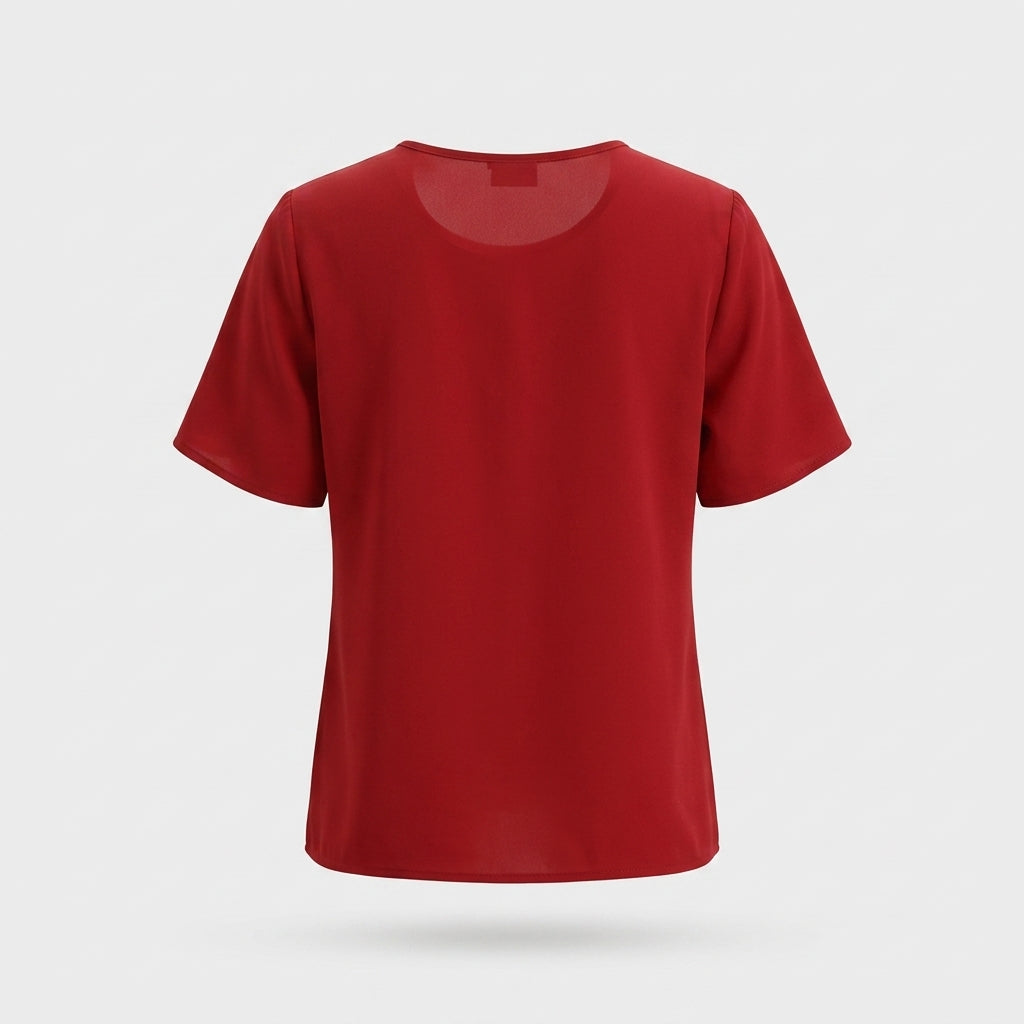Rote Polyesterbluse